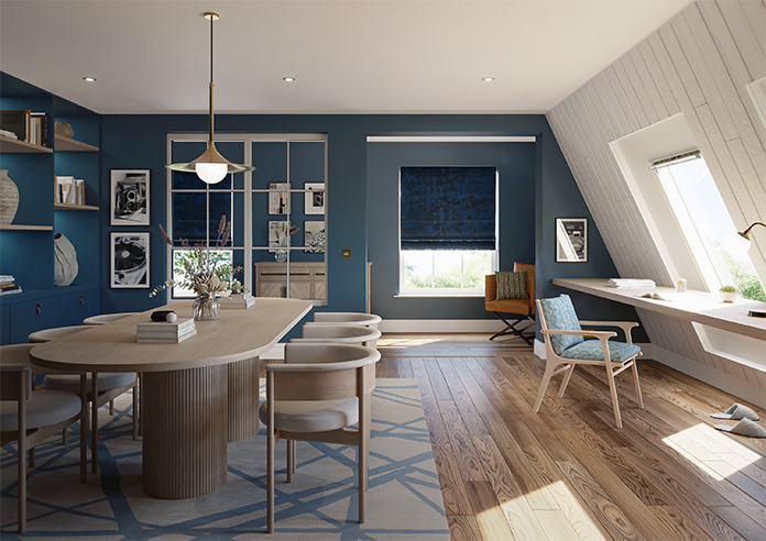 Cyrus Crushed Velvet, Royal Blue - Twist&Fit Roman Blind - Image 8